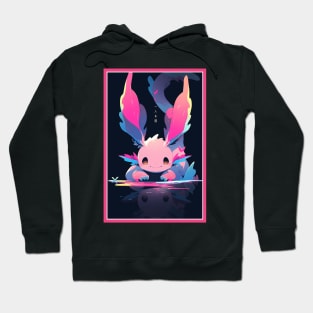 Cute Axolotl Anime Art Design | Cute Animals | Axolotl Hentaii Chibi Kawaii Design Hoodie